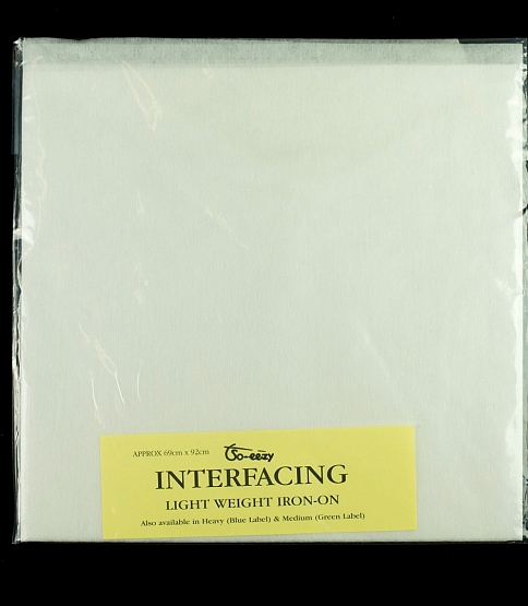 Light Weight Iron On Interfacing 69cmx92cm Pack White
